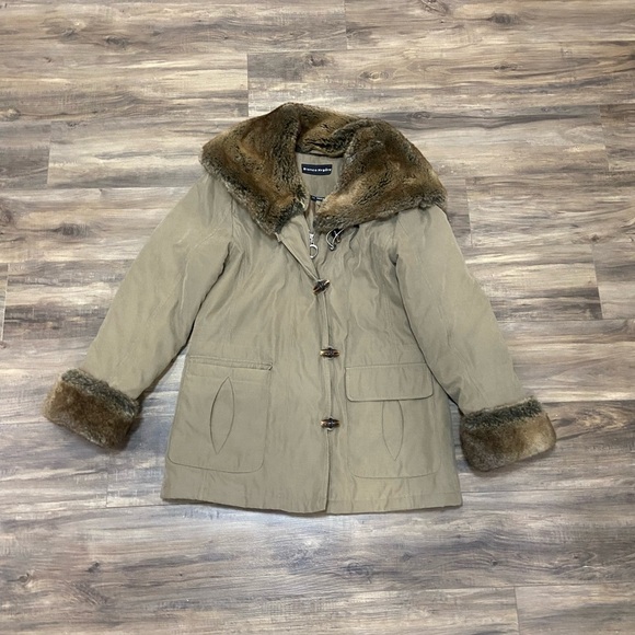 Bianca Nygard Jackets & Blazers - Women's Tan Fur-Trimmed Puffer Coat